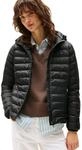 Tommy Hilfiger Damen Daunenjacke Padded Global Stripe Jacket mit Kapuze, Schwarz