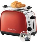 Russell Hobbs Toaster [f&uuml;r 2 Scheiben] Colours Plus Edelstahl Rot (extra breite