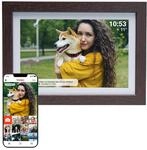 Denver Digitaler Bilderrahmen Holz 10,1 Zoll mit WLAN &ndash; Frameo Digital Photo