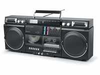 MUSE Bluetooth Retro Boombox mit Radio, CD, Kassettenrekorder, 80W Ausgangsleistung,