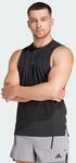 adidas Herren D4T Workout Tank Shirt, Black, L