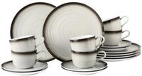 Sletmann Weiden Kaffeeservice 18-teilig, Terra corso, Rillen