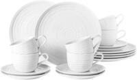 Seltmann Weiden Kaffeeservice 18-teilig Terra wei&szlig; Rillen