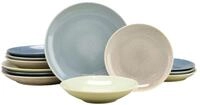 CreaTable, 23845, Serie Reactive Aqua, 12-teiliges Geschirrset f&uuml;r 4 Personen,