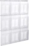 helit H6812102 - Prospekthalter Wandset Placativ, 9 Taschen, DIN A4, hoch, glasklar