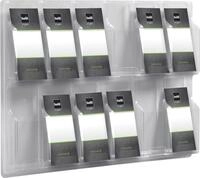 helit H6259802 - Wanddisplay Deluxe, 12 Taschen, 1 / 3 DIN A4, hoch glasklar