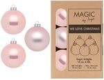 Weihnachtskugeln 10cm Glas 6 St&uuml;ck in Kartonbox Christbaumkugeln Set Lovely Magnolia