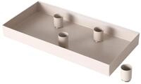 Spetebo Magnet Kerzentablett beige f&uuml;r Stabkerzen - 30 x 15 cm - Metall
