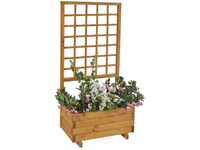 GASPO Blumenkasten mit Rankgitter, Pflanzkübel aus Holz für Balkon und Garten,