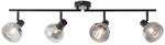 BRILLIANT Lampe Reflekt Spotrohr 4flg schwarzmatt/rauchglas | 4x D45, E14, 18W,