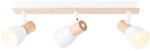 Brilliant Daintree Spotbalken 3flg wei&szlig;/natur, Metall/Holz, 3x D45, E14, 28 W