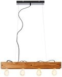BRILLIANT Lampe, Calandra Pendelleuchte 4flg schwarz/holzfarbend, 4x A60, E27,...