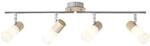 BRILLIANT Lampe Babsan Spotrohr 4flg holz hell/wei&szlig; | 4x C35, E14, 3.5W,...