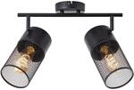 Brilliant Kamolo Spotrohr 2flg schwarz matt, Metall, 2x A60, E27, 40 W