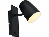 BRILLIANT Lampe Ayr Wandspot Schalter schwarz matt | 1x D45, E14, 18W, geeignet...