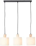 BRILLIANT Lampe, Pia Pendelleuchte 3flg Balken schwarz/natur, 3x A60, E27, 40W,...