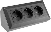 ChiliTec Ecksteckdose 3-Fach Anthrazit | Steckdosenblock, Mehrfachsteckdose,...