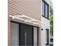 Schulte Vordach Haustür Überdachung 240x90 cm Stahl weiß rostfrei...