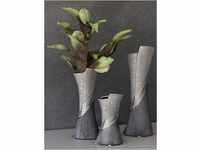 GILDE Moderne Vase Keramikvase Tischvase Dekovase Vase grau silber mit...