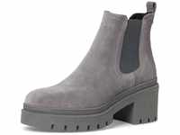 Tamaris Damen Chelsea Boots Leder Blockabsatz; GREY/grau; 36 EU