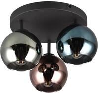 Reality Leuchten Deckenleuchte Sheldon R61303017, Metall Schwarz matt, Glas