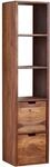 Wohnling Wandregal mit Schubladen 35x150x30 cm Sheesham Massivholz H&auml;ngeregal,