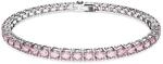 Swarovski Matrix Tennis, Rhodiniertes Damenarmband mit Strahlenden,