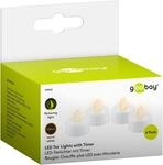 goobay 49868 4er-Set LED Teelichter mit Timerfunktion, warmwei&szlig;e Lichter, 3,8 cm/3,7