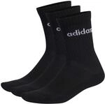 adidas Unisex Kinder Linear Crew Cushioned Socks 3 Pairs, Black / White, 7-8 Years