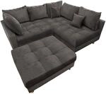riess-ambiente.de Moderne Wohnlandschaft Kent 220cm grau Samt | Ecksofa Federkern
