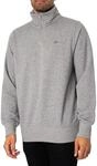 Gant Herren Reg Shield Half Zip Sweatshirt, Grey Melange, M EU