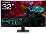 Gigabyte GS32QC 31,5" QHD Curved Gaming Monitor - 2560 x 1440, 1500R, 165Hz, 1ms, 300