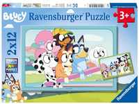 Ravensburger Kinderpuzzle 05693 - Spaß mit Bluey - 2x12 Teile Bluey Puzzle für