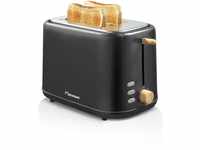 Bestron Toaster für 2 Toastscheiben, inkl. Brötchenaufsatz, 7 Bräunungsstufen &