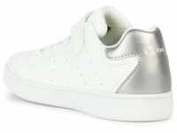 Geox J ECLYPER Girl A Sneaker, White/Silver, 28 EU
