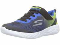 Skechers Jungen Go Run 600 Farrox Sneaker, Black Lime Textile Blue Trim, 27 EU