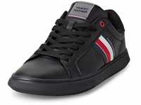 Tommy Hilfiger Herren Essential Leather FM0FM04921 Cupsole Sneaker, Schwarz (Triple