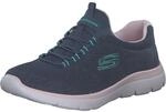 Skechers Damen Summits Fun Flare Turnschuhe, Navy Mesh/Pink & Turquoise Trim, 39 EU