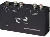 Dynavox TC-20 Phono-Vorverstärker, kompaktes Metall-Gehäuse, für Plattenspieler