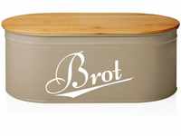 Lumaland Cuisine Brotkasten | Brotdose aus Metall mit Bambus Deckel | Brotbox...