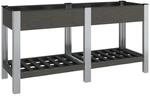 vidaXL Garten-Hochbeet mit Ablage Grau 175x50x75 cm WPC