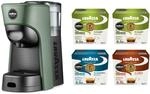Lavazza, A Modo Mio Tiny Eco Green Kaffeemaschine mit 64 sortierten Kapseln,