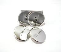 Decoris 4 St&uuml;ck Adventskerzenhalter 8cm Silber Kerzenhalter Advent Kerzen