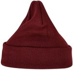 Build Your Brand Unisex-Adult Heavy Knit Beanie Hat, Burgundy, one Size