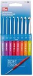 Prym 195970 H&auml;kelnadel-Set Soft Touch | 8 Aluminium-Nadeln mit farbigem Griff (2&ndash;6