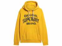 Superdry Herren Athletic Script Graphic Hoodie Sweatshirt, Goldene Stange, Gelb,