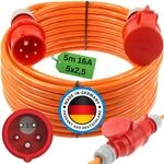 netbote24 Starkstromkabel Phasenwender 16A 5m H07BQ-F 5x2,5 Orange Starkstrom