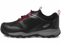 KEEN Wanduro Low Waterproof Hiking Shoe, Black/Ribbon Red, 35 EU