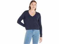 Tommy Jeans Damen Pullover Essential Vneck Strickpullover, Blau (Twilight...
