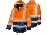 Safetytex Winter Warnschutz Parka Arbeitsjacke Warnschutzjacke Warnjacke Jacke